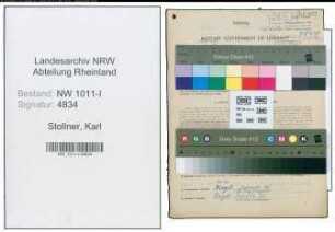 Entnazifizierung Karl Stollner , geb. 22.06.1914 (Betriebswart)