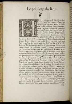 Le priuilege du Roy.