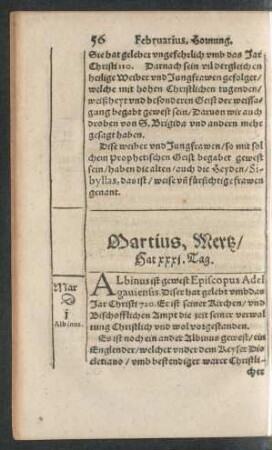 Martius, Mertz/ Hat xxxi. Tag.