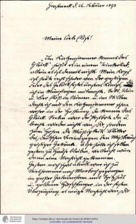 Brief vom 26.02.1898