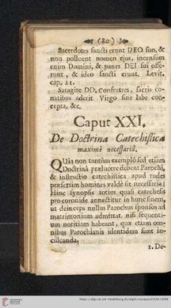 Caput XXI: De doctrina catechistica maxime necessaria