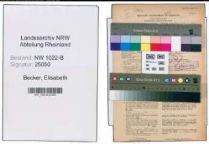 Entnazifizierung Elisabeth Becker , geb. 24.03.1909 (Kaufmaennische Angestellte)