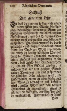 Schluß zum geneigten Leser.
