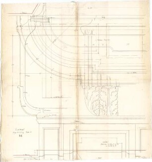 Littmann, Max; Münster; Stadthalle, Festsaalbau - Logenbrüstung (Detail m. Schnitt)