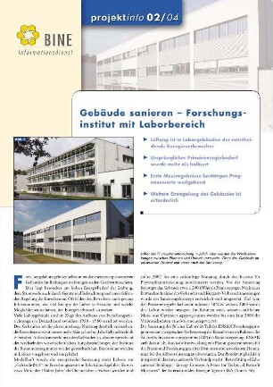 Gebäude sanieren - Forschungsinstitut mit Laborbereich.