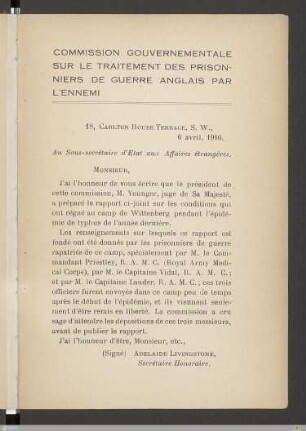 Commission gouvernementale sur le traitement des prisonniers de guerre anglais par l'ennemi