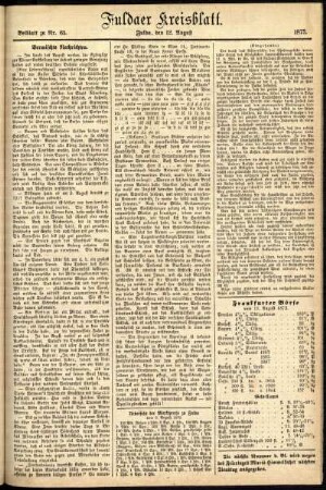 Zweite Ausgabe vom Mittwoch, den 13. August 1873.