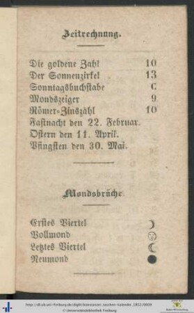 Zeitrechnung.