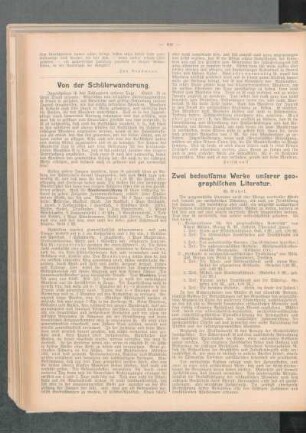 Zwei bedeutsame Werke unserer geographischen Literatur
