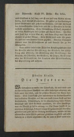 Fuenfte Klasse. Die Insekten.