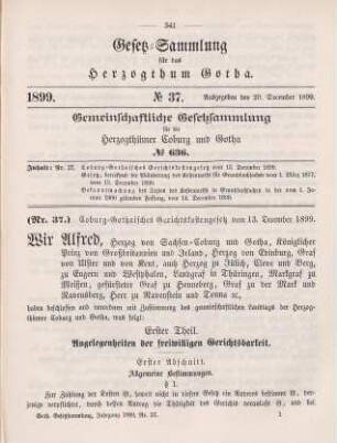 37. Coburg-Gothaisches Gerichtskostengesetz vom 13. December 1899.