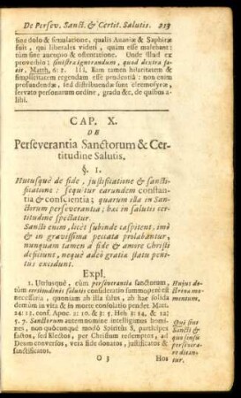 Cap. X. De Perseverantia Sanctorum & Certitudine Salutis.