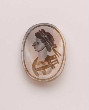 Intaglio mit Porträt mit Kranz und Brustpanzer (röm. Kaiser?), 17. Jh.