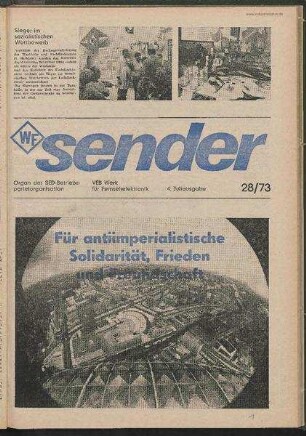 Betriebszeitung 'WF-Sender', Nr.28/1973 (4. Juliausgabe 1973)