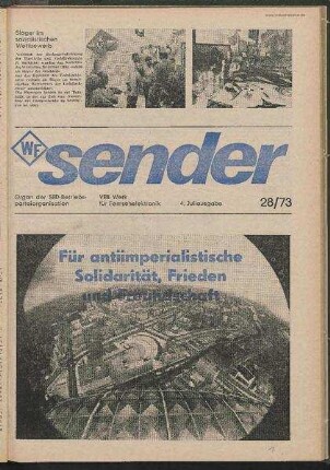 Betriebszeitung 'WF-Sender', Nr.28/1973 (4. Juliausgabe 1973)