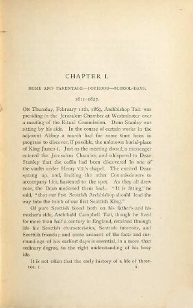 Life of Archibald Campbell Tait, Archbishop of Canterbury : in 2 volumes, 1