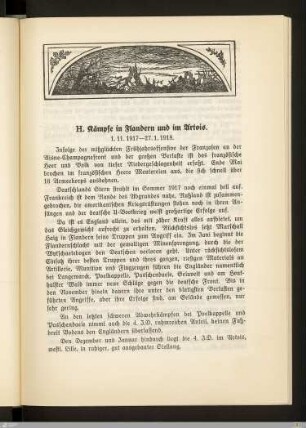 H. Kämpfe in Flandern und im Artois