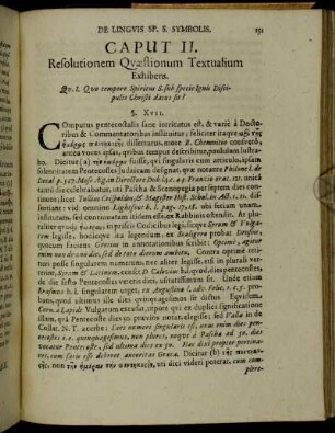 Caput II. Resolutionem Quæstionum Textualium Exhibens.