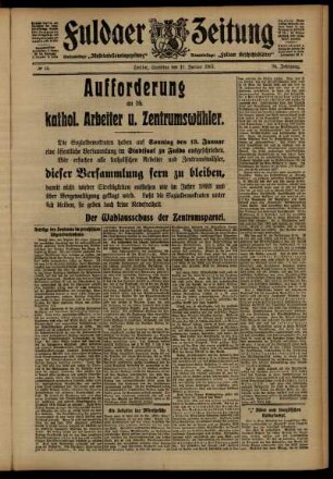 Zweite Ausgabe vom Samstag, den 12. Januar 1907.