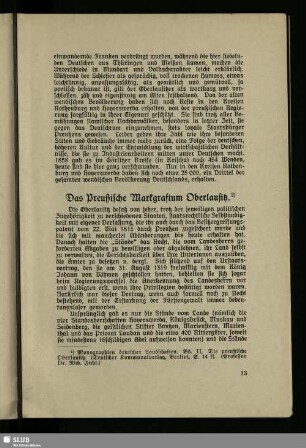 Das Preußische Markgrafentum Oberlausitz