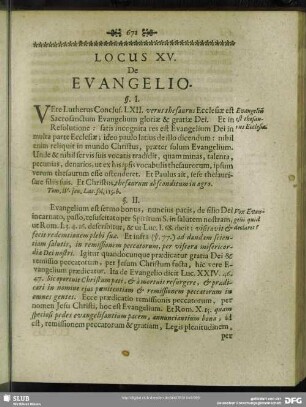 Locus XV. De Evangelio