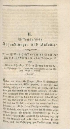 Wissenschaftliche Abhandlungen und Aufsätze
