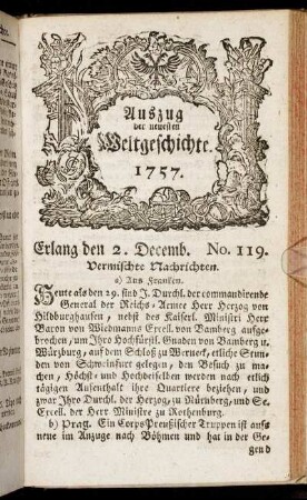 No. 119. Erlang den 2. Decemb. 1757.