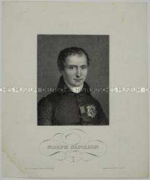 Brustbildnis von Joseph Bonaparte, dem ältesten Bruder Napoleons - aus der Folge 'Zeitgenossen' (Blatt Nr. 115, V. Jahrgang)