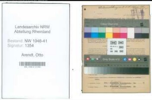 Entnazifizierung Otto Arendt , geb. 09.03.1906 (Tischler)