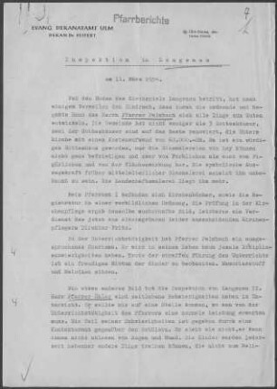 Langenau-Wettingen: Inspektionsbericht 1954