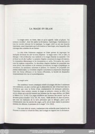 La Magie En Islam