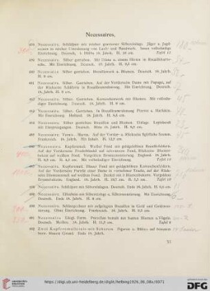 Necessaires (Nr. 478-492)