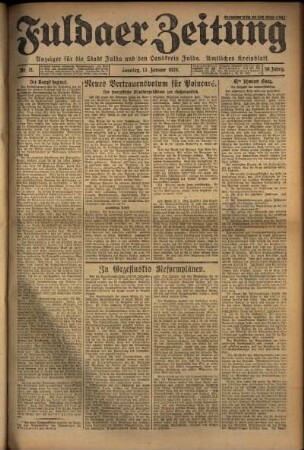 Erste Ausgabe vom Sonntag, den 13. Januar 1929.