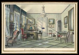 "Herrn von Wächter Arbeitszimmer in Stuttgart" von Christian von Martens, Aquarell