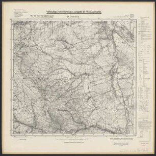 Messtischblatt 5665 = 3295 : Alt Lomnitz, heute Stara Łomnica, Polen, 1940 : Messtischblatt 5665 = 3295 : Alt Lomnitz. - Vorläufige, behelfsmäßige Ausg. in Photoalgraphie, aufgen. 1938, hrsg. 1940. - [Berlin] : Reichsamt für Landesaufnahme, 1940. - 1 Kt. : einfarbig. - Mit Zeichenerkl., Höhenlinien u. Höhenang. - Mit Planzeiger
