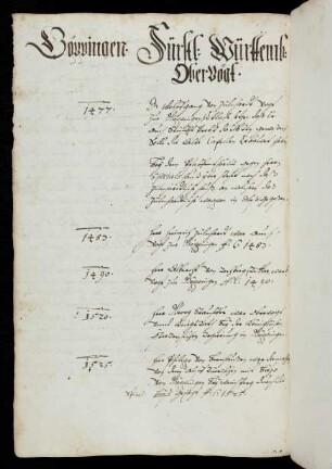 49v-51v Württembergische Obervögte in Göppingen (1477-1659)