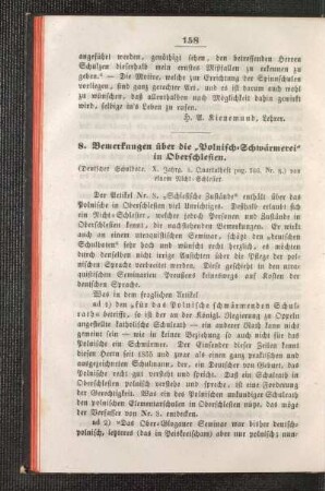Bemerkungen über die "Polnisch-Schwärmerei" in Oberschlesien