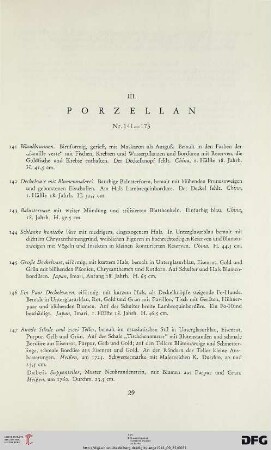 III. Porzellan (Nr. 141-173)