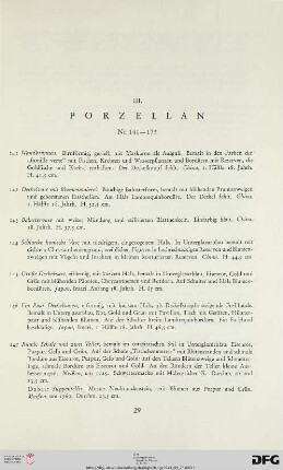 III. Porzellan (Nr. 141-173)
