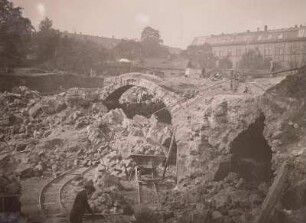 Dresden. Abbrucharbeiten "An der Mauer": Kasematten der ehemaligen Dresdner Festung (Bastion Merkur)