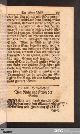 Die XIII. Betrachtung.