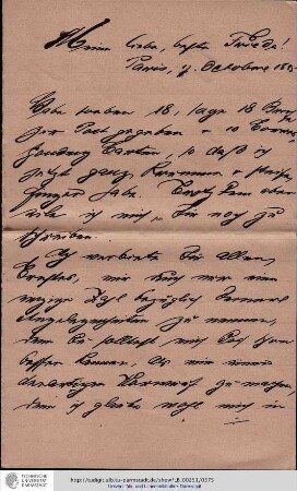 Brief vom 07.10.1885
