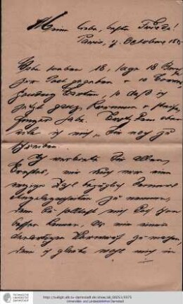 Brief vom 07.10.1885