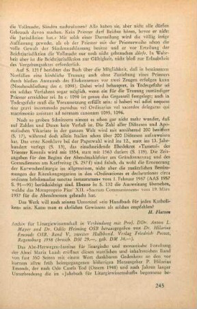 245-247 [Rezension] Archiv für Liturgiewissenschaft ; 5,2
