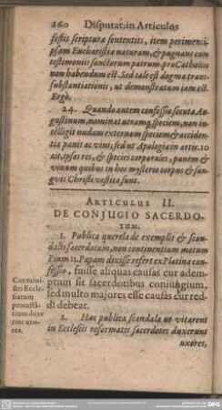 Articulus II. De Conjugio Sacerdotum