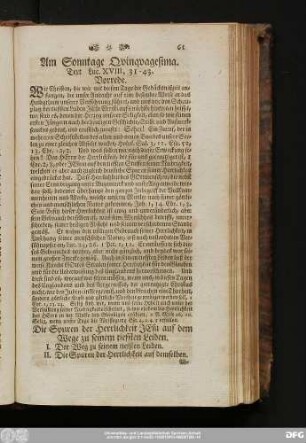 Am Sonntage Quinquagesima. Text Luc. XVIII, 31 - 43.