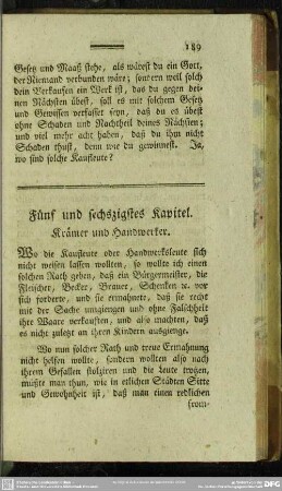 Fünf und sechszigstes Kapitel. Krämer und Handwerker