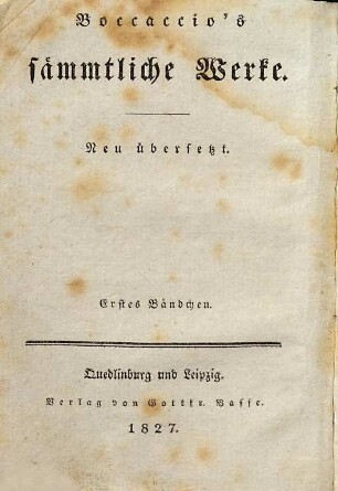 Boccaccio's Dekameron, 1