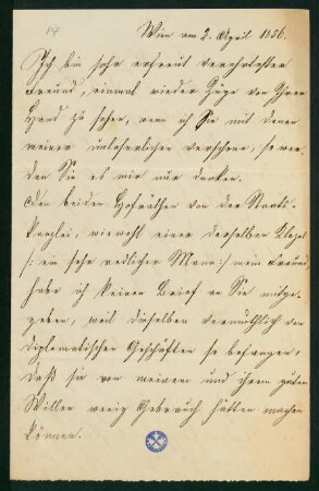 Brief vom 2. April 1856