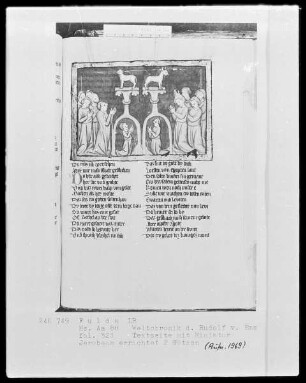 Rudolf von Ems, Weltchronik — Jerobeams Götzendienst, Folio 321recto